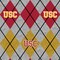 Sykel Enterprises-University of Southern California Fleece Fabric-USC Trojans Heather Argyle Fleece Blanket Fabric-Sold by the yard